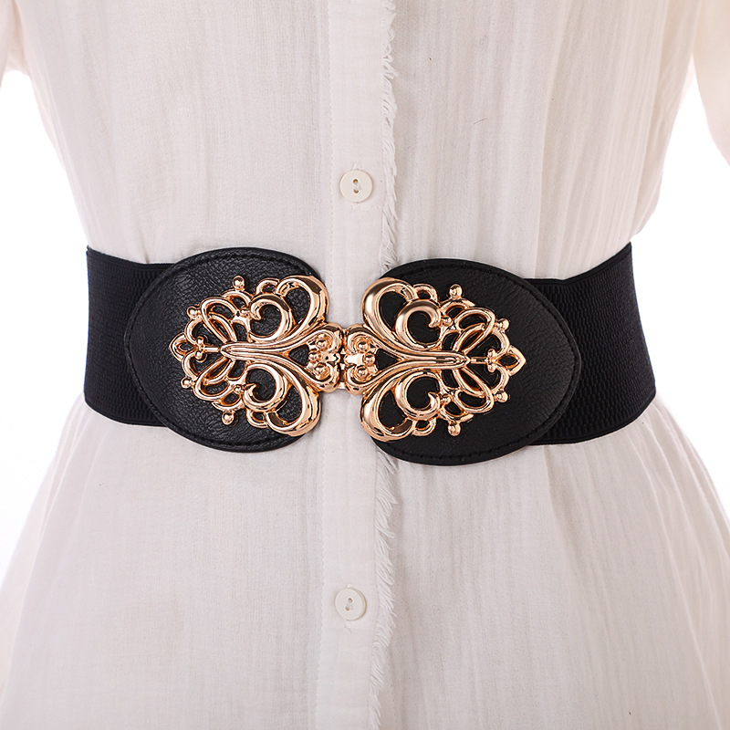 Factory Sale Women's Elastic Waist Seal Four Seasons Casual Fashion Korean Decorative Buckle Dress Wide Belt