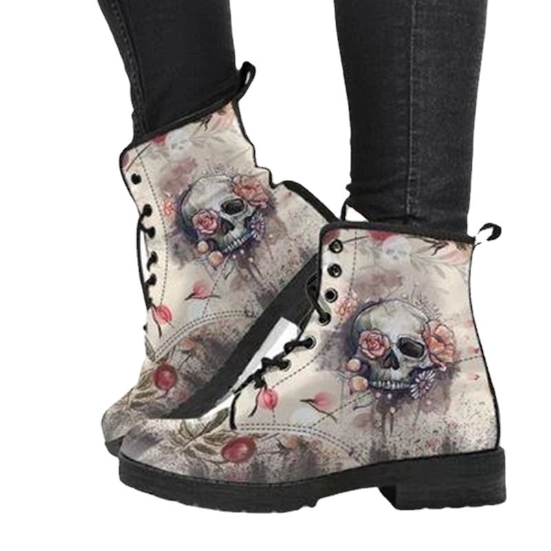 2020 autumn and winter New Martin boots Women's lace-up comfortable PU thick-soled short boots British style women's boots for wholesale
