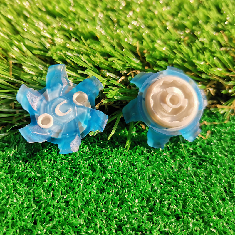 Factory direct supply golf spikes new white and blue three-color optional fast rotating spikes short teeth with holes C- 86