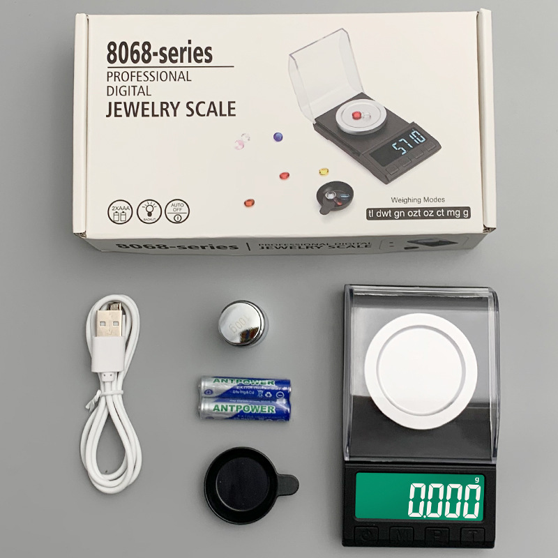 Qianju high precision Carat scale 0.001 high precision electronic scale 8036 new jewelry scale DIY lipstick powder scale