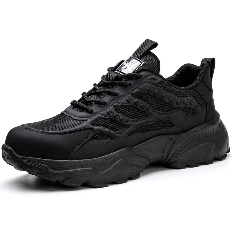 Cross-border protective shoes men's steel toe cap anti-smashing anti-piercing breathable lightweight soft bottom work shoes wholesale summer protective shoes