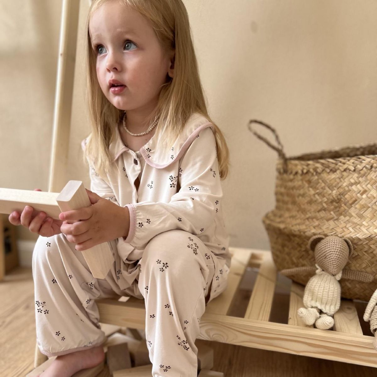 Minicowmother Korean Style Children's Pajamas Autumn Base Winter Home Clothes Baby Antibacterial Air-conditioning Clothes Children's Suit