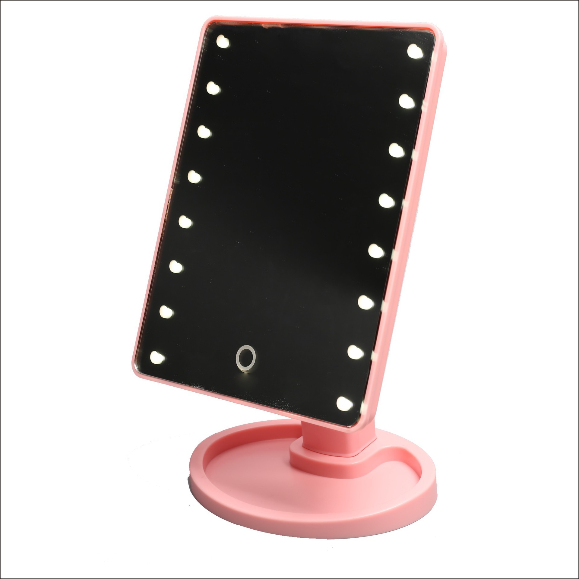 Ld lamp mirror makeup mirror 360 degree rotating dressing mirror desktop 16 lamp makeup mirror 22 lamp desktop touch