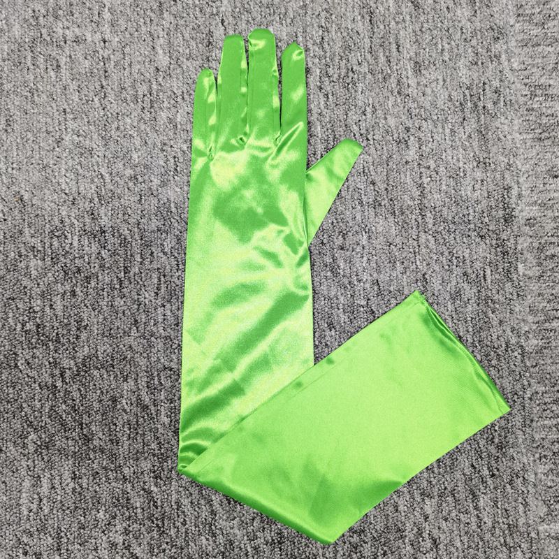 Satin Gloves Extended Gown Satin Wedding Performance Prom Costume Accessories Etiquette Multicolor Elbow Spandex Evening Dress