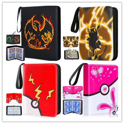 Amazon Explosions Pokémon Card Book 4 9 Loose-leaf PU Zipper Card Collection Book Baokemeng Card Book