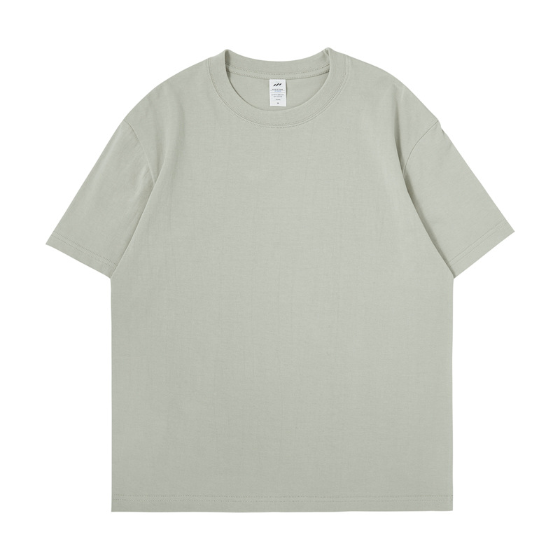 230g pure cotton casual white bottoming shirt men's loose spring and summer tide brand men's round neck short sleeve t-shirt women's clothes