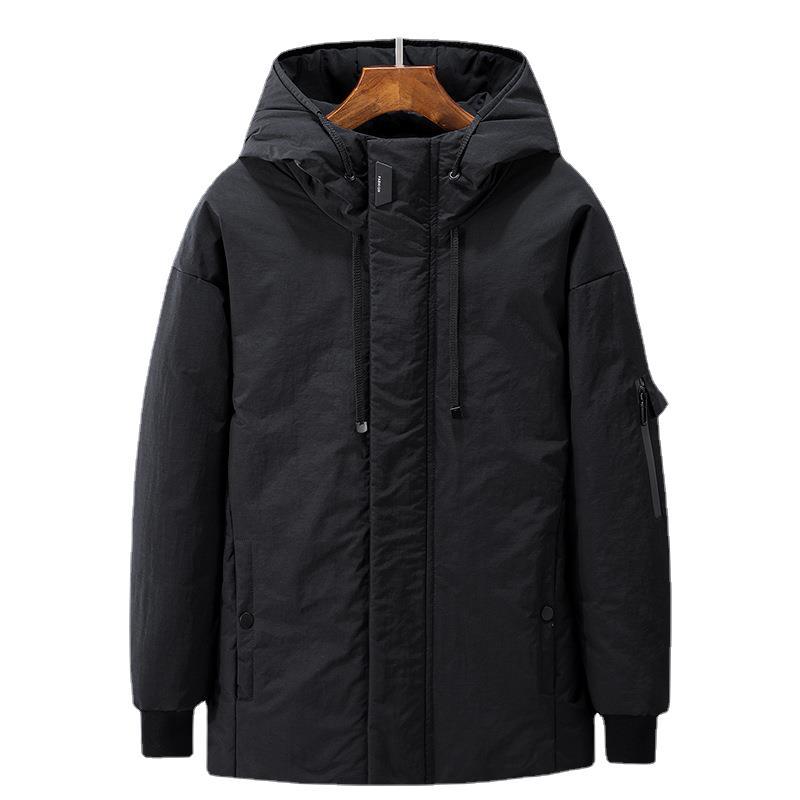 Men's Short Down Jacket Men's Winter Thickened Student Handsome Youth Hooded Tooling Men's Winter Coat Trendy