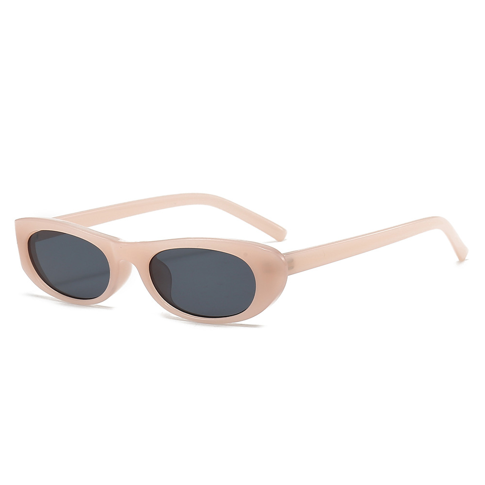 Cross-border new oval sunglasses European and American personalized small frame fashion all-match macaron color light board foreign trade sunglasses