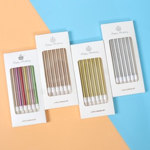 Birthday Cake Candle Long Rod Pencil Boxed Candle Children's Birthday Party Baking Dessert Table Dress Up Arrangement