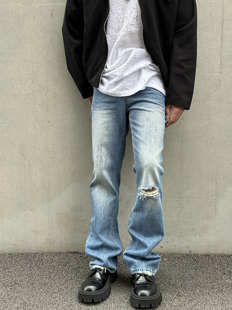 cleanfit jeans trousers light colored ripped washed vibe men and women vintage trendy 517 vintage high street OS