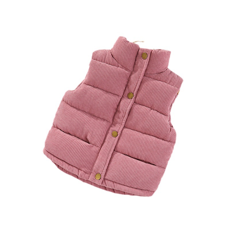 Children's vest boys and girls thickened warm outer wear corduroy autumn and winter cotton vest baby outer tower Waistcoat Vest