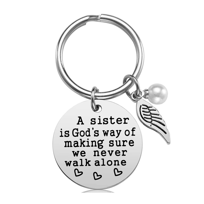 Europe and the United States hot sale A sister is god's way to send friends good sisters Christmas birthday key chain