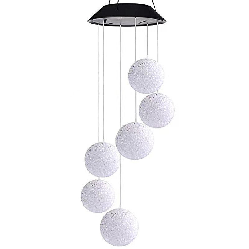 Solar wind bell lamp balcony terrace decorative chandelier outdoor waterproof particle ball and other landscape decorative lights