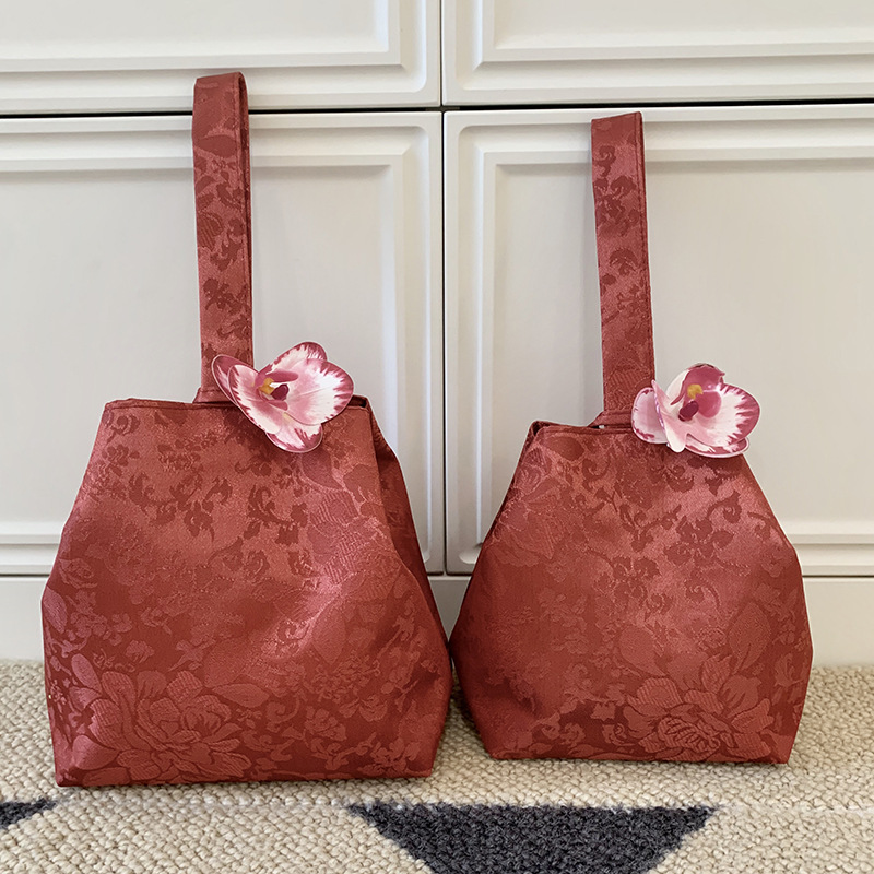 Flower blooming rich series French Chinese style gift bag butterfly orchid peony bamboo national fashion gift bag