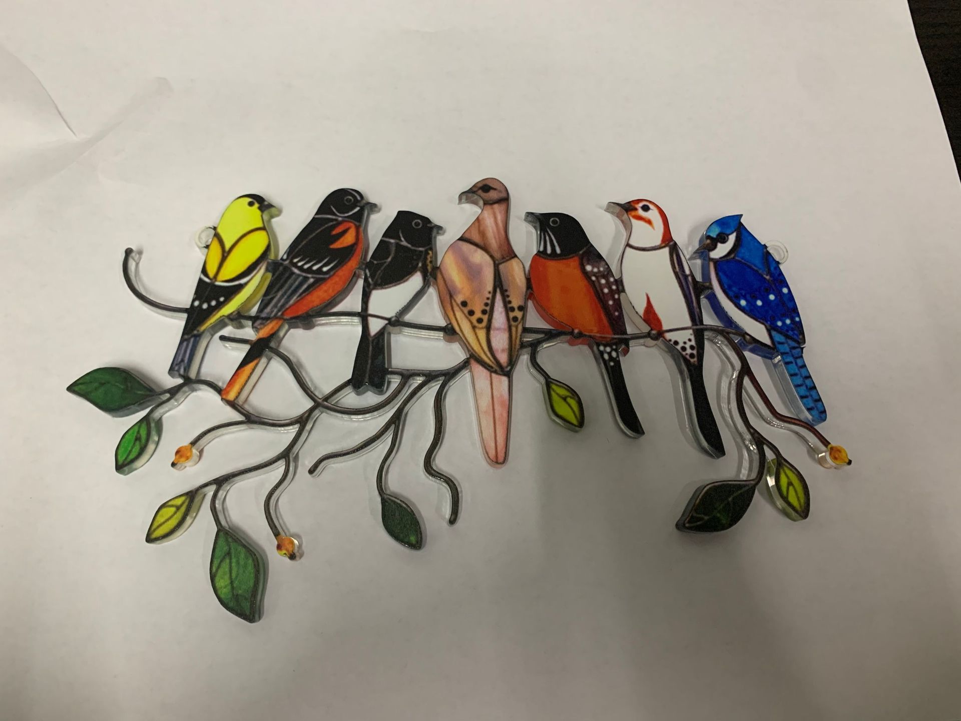 Bird Species Stained Pendant Simulation Bird Pendant Garden Flower Garden Decorations Pendant