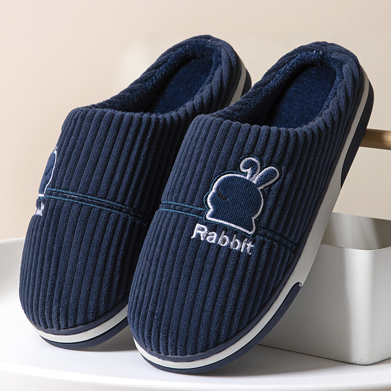 Autumn and winter large size cotton slippers for men and women home thick-soled couple Mao Mao slippers warm non-slip cotton shoes wholesale