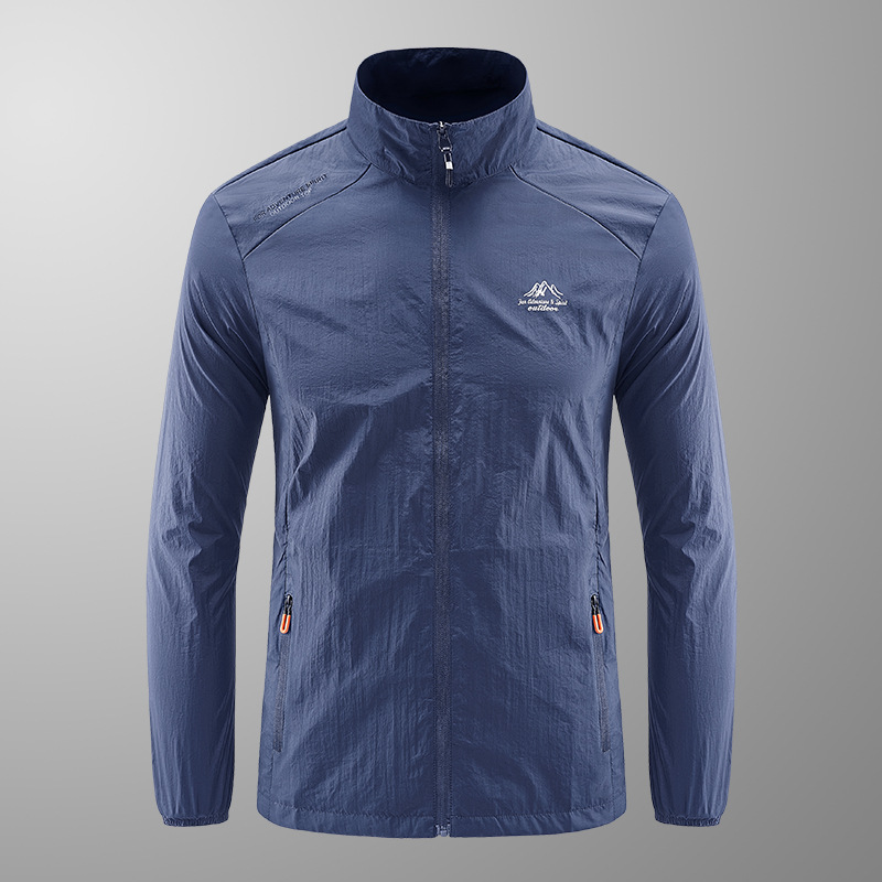 Summer New Sunscreen Clothing Men's Ultra-thin Breathable Ice Silk Skin Clothing Outdoor Waterproof UV Protection Large Size Fishing Clothing