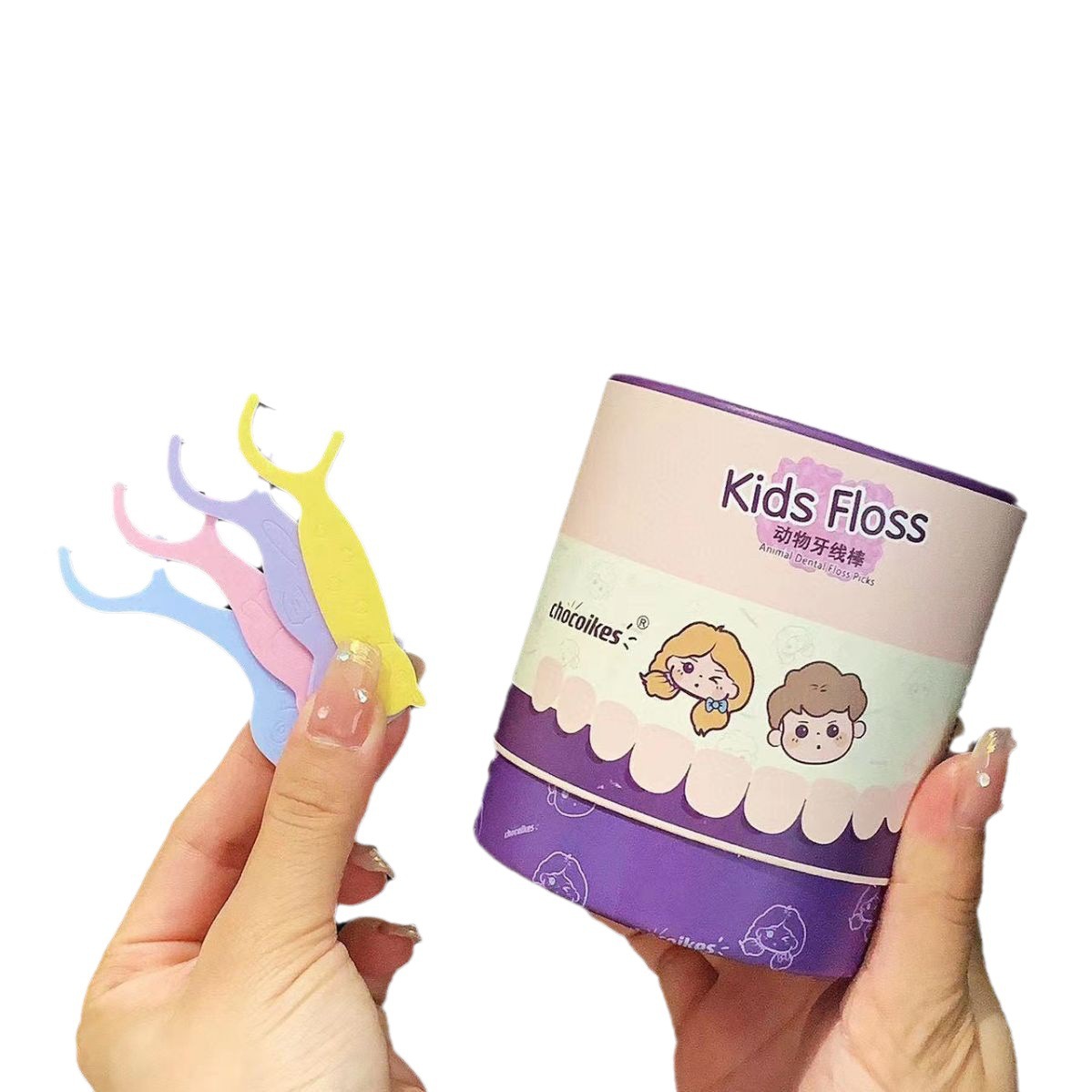 New chocoikes Animal Floss Stick Children Superfine Toothpick Line Animal Shape Family Floss Stick