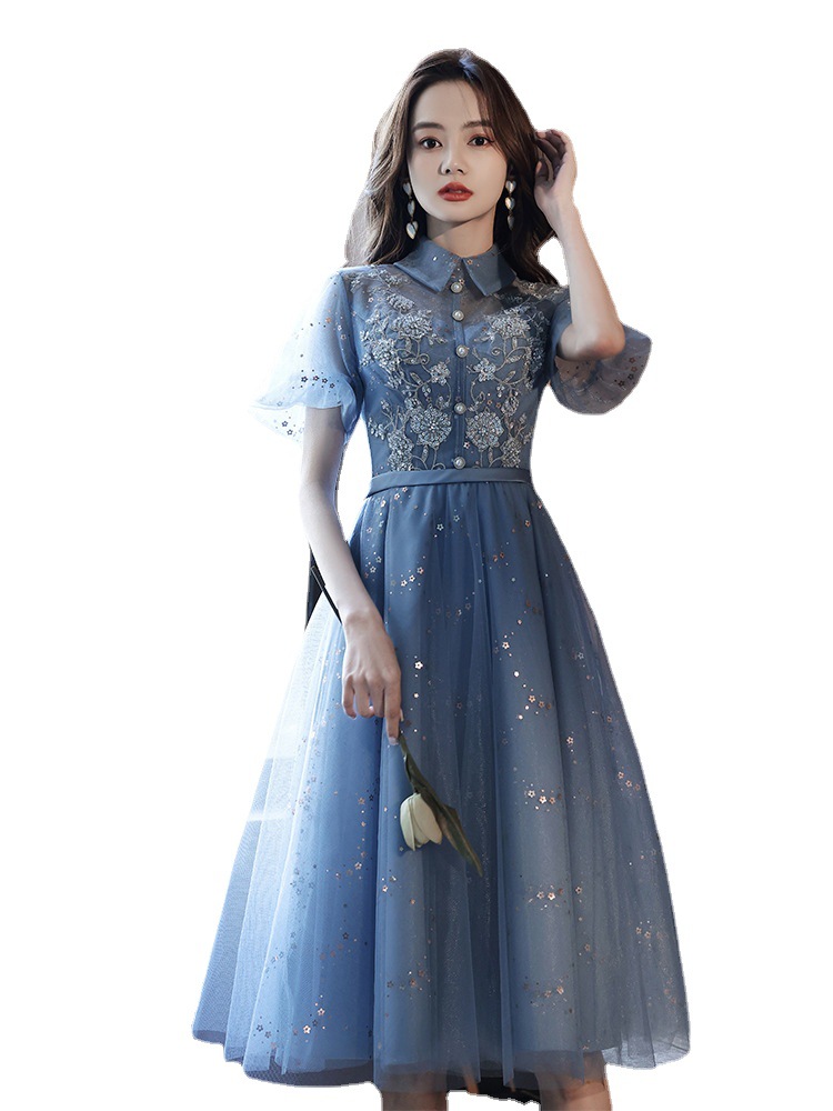 Dress dress Small Evening Dress 2024 New Spring Banquet Elegant Slimming Celebrity Usually Wear Small Dress