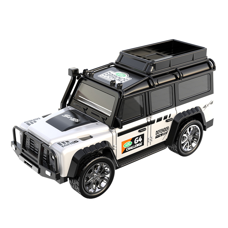 Cross-border 1:64 high-precision mini alloy remote control car charging 2.4G adjustable speed off-road with trailer simulation model