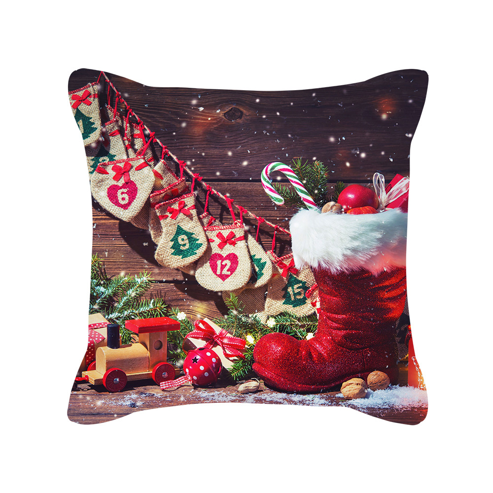 2023 Amazon New Cartoon Christmas Snowman Pillowcase Holiday Gift Cushion Cover Wholesale Furniture for Daily Use