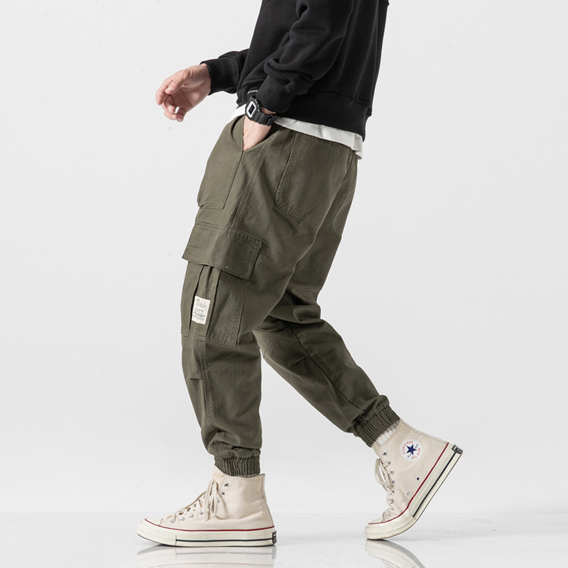 American Style Retro Crock Pants Men's Spring and Autumn Trendy Brand All-match Foot Pants Casual Pants Men's Trendy Neck-up Foot Pants Men's