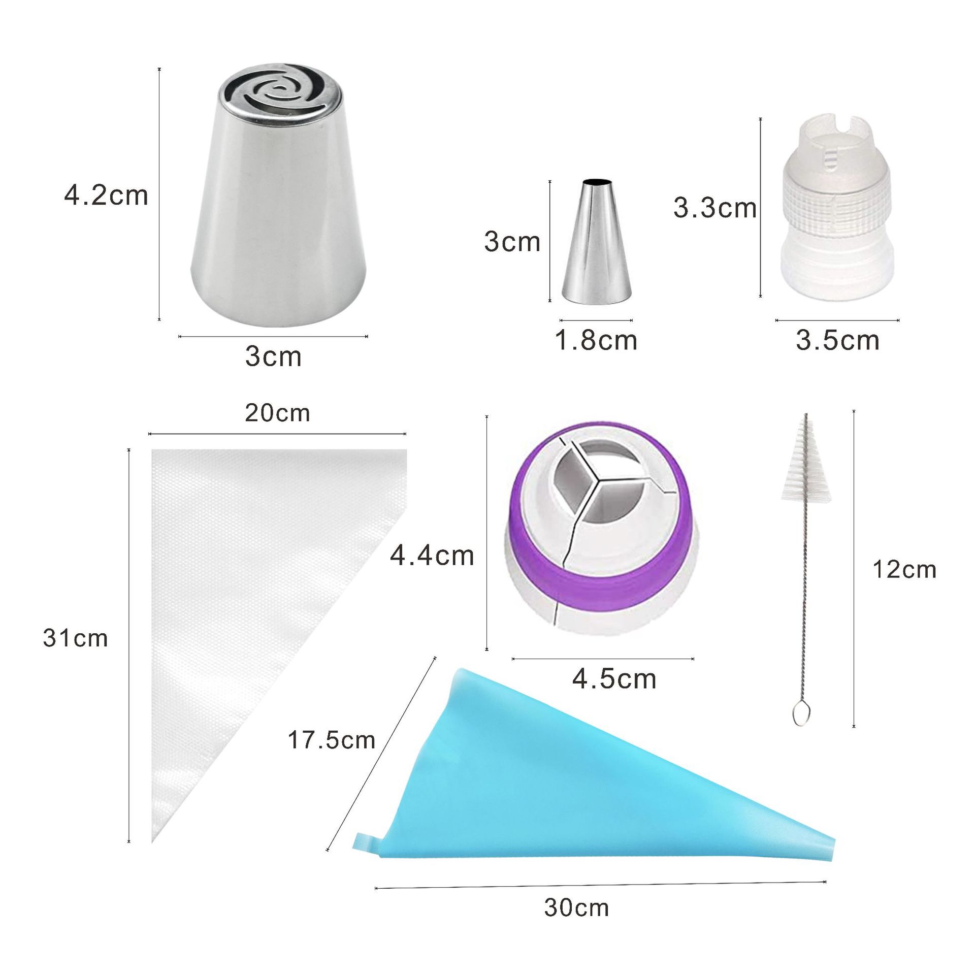 Russian stainless steel piping nozzle set a variety of complete cake DIY piping nozzle cross-border e-commerce baking tools
