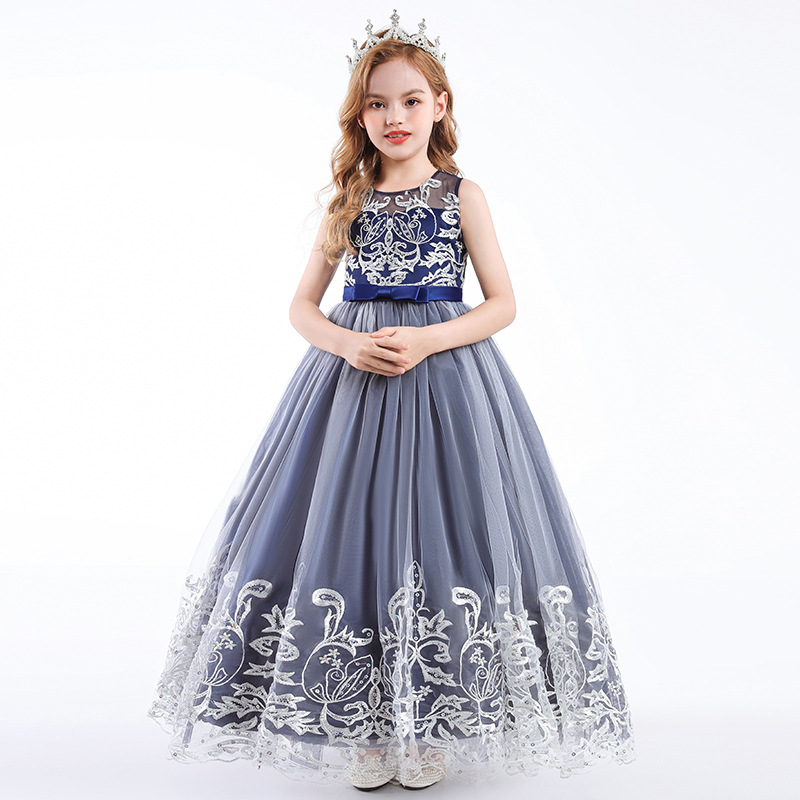 CARISA CARISA girls' dress dress sleeveless mesh performance host princess dress cross-border one-piece delivery