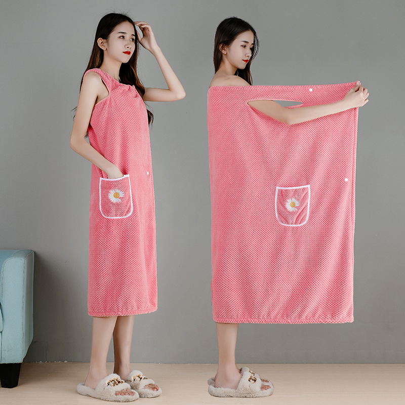 Bath Towel Household Women's Wearable and Wrapping Adult Cotton Absorbent Quick-drying Hair-free Bath Skirt 2022 New Winter Long