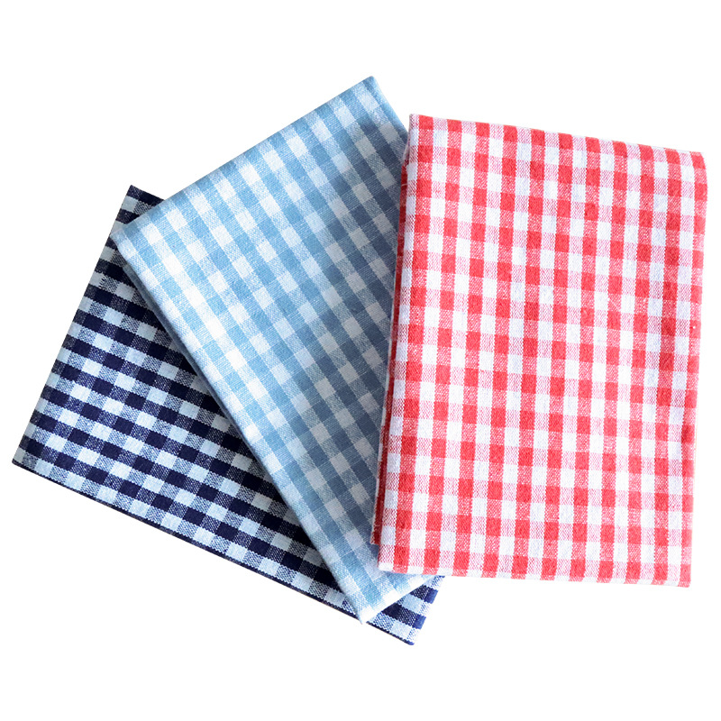 Napkin Placemat Japanese Style Chaoyang Grid Home Cotton and Linen Material Cloth Fabric Placemat Western Napkin