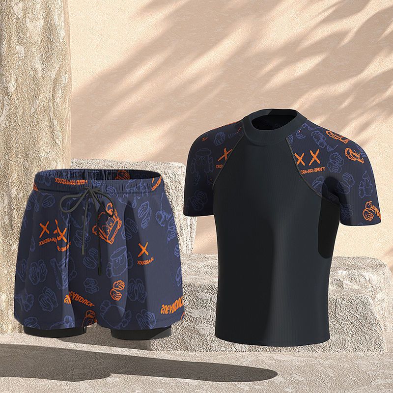 Orange bear two-piece suit [swimsuit + three-point swimming trunks]]