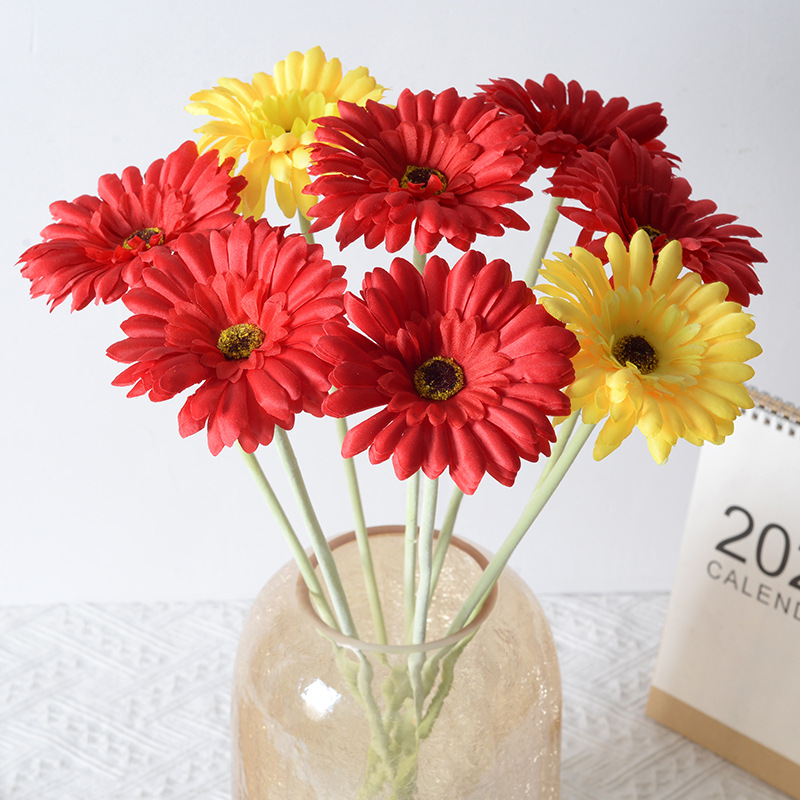 Simulation flower simulation Gerbera sunflower Helanghua export home decoration hotel wedding fake flowers wholesale foreign trade