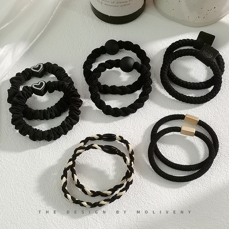 Head Rope Simple Durable Rubber Band Women's Hair Rope High Elastic Hair Band Hair Accessories Pontail Hair Ring Headwear