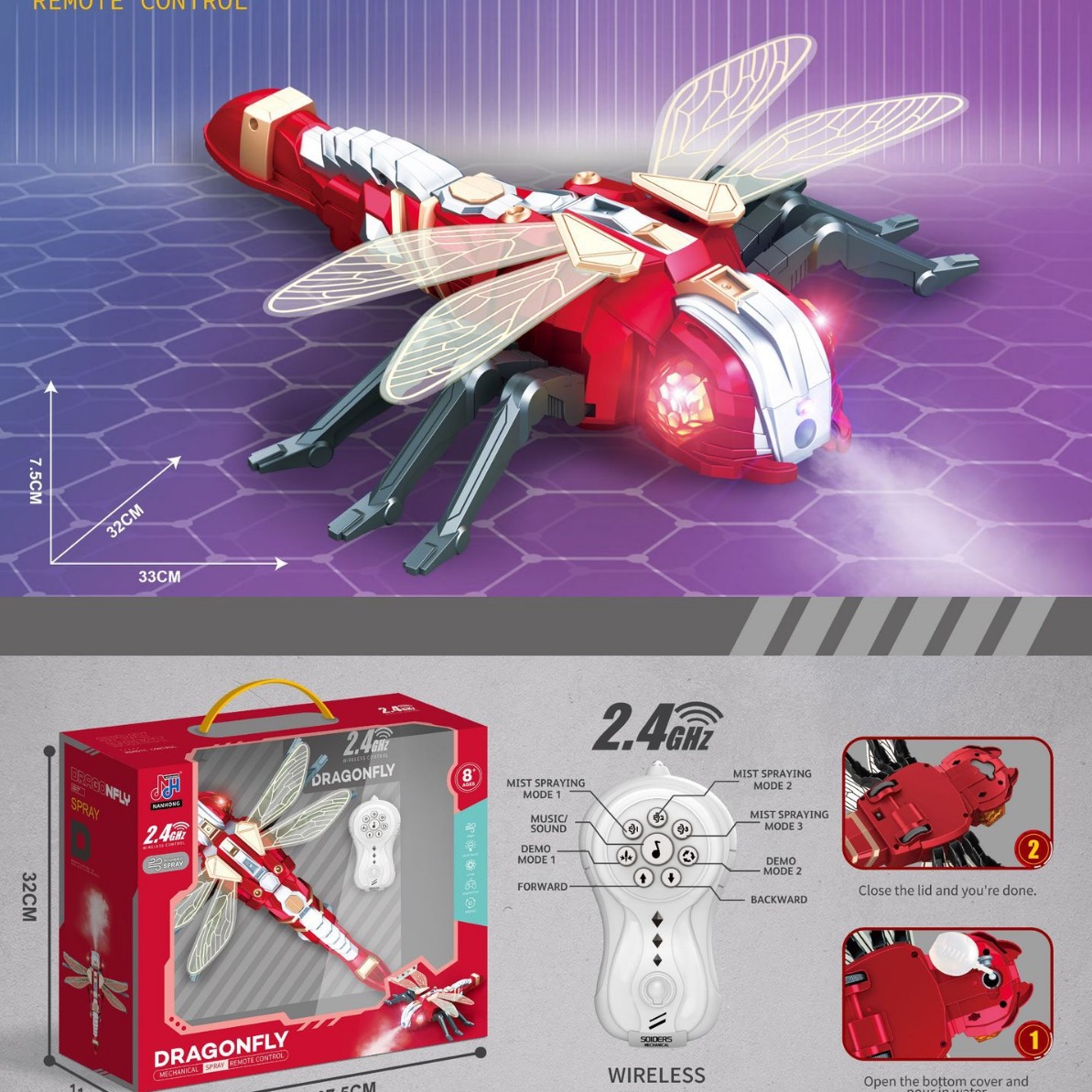  remote control spray Spider toy bee Dragonfly octopus insect toy children's toy gift