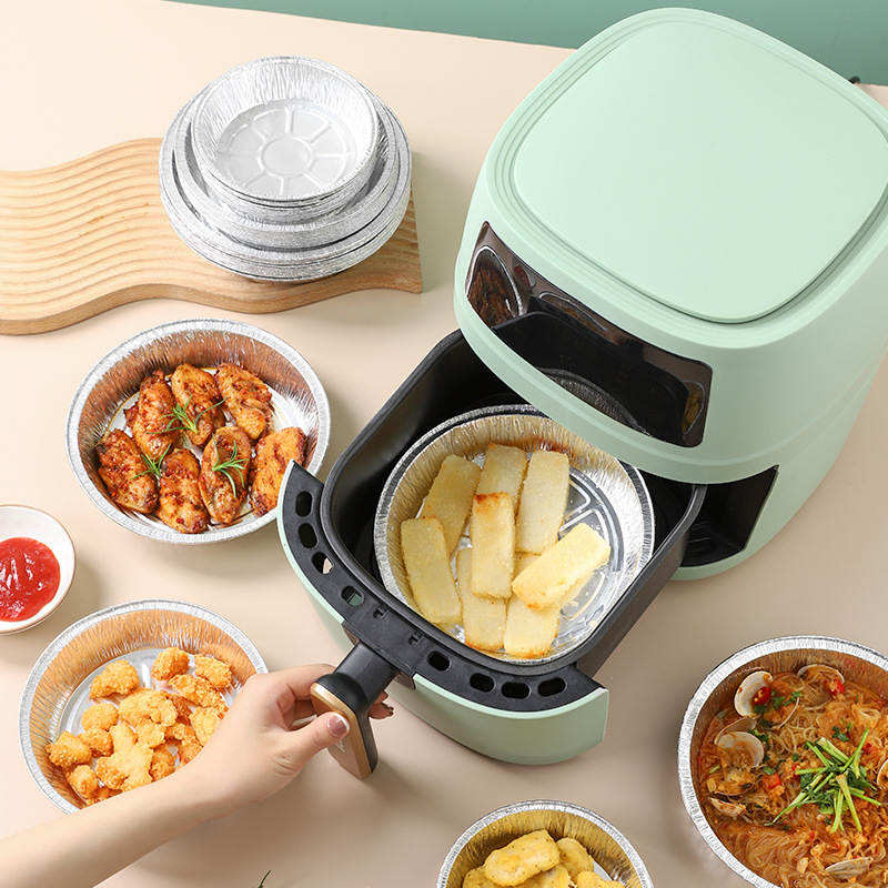 Air Fryer Special Tin Paper Tray Box for Baking Oven Tin Foil Paper Bowl Household Food Grade Aluminum Foil Box Tin Paper Bowl