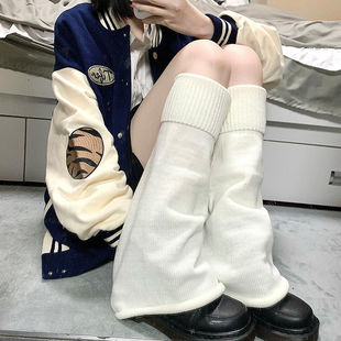 Thickened Schoolgirl Solid Color Stacked Socks Knitted Mid-barrel Hot Girl Wide-leg Warm Wool Loose All-match JK Boots