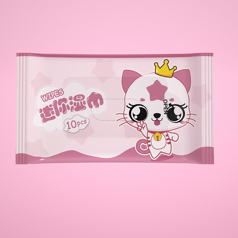 10 pumping baby wipes small bag at any time to carry hand mouth baby special portable disposable wipes factory wholesale