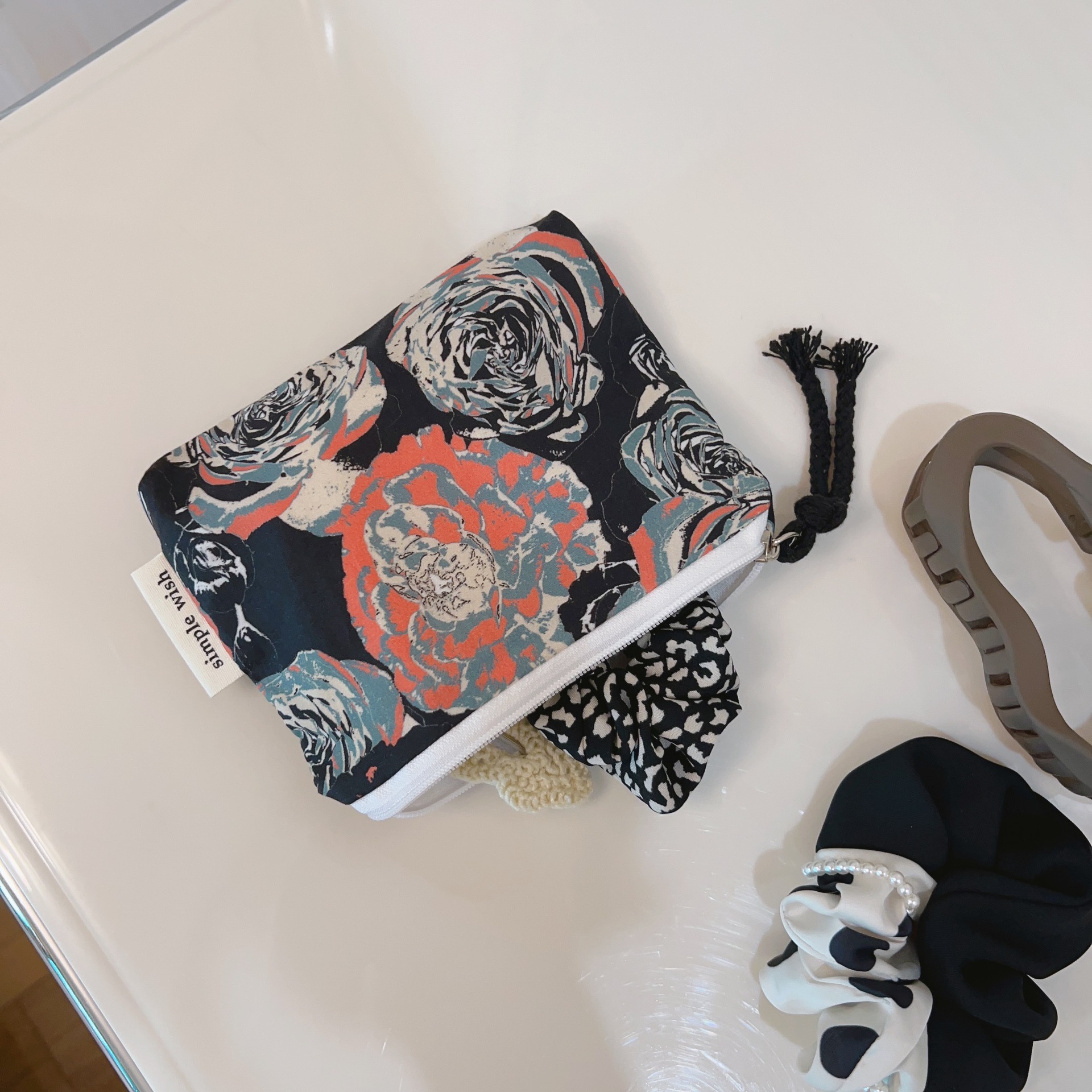 [Su Sibu Bag] Retro Artistic Printing Mini Coin Purse Card Bag Headset Lipstick Sanitary Cotton Storage Pouch