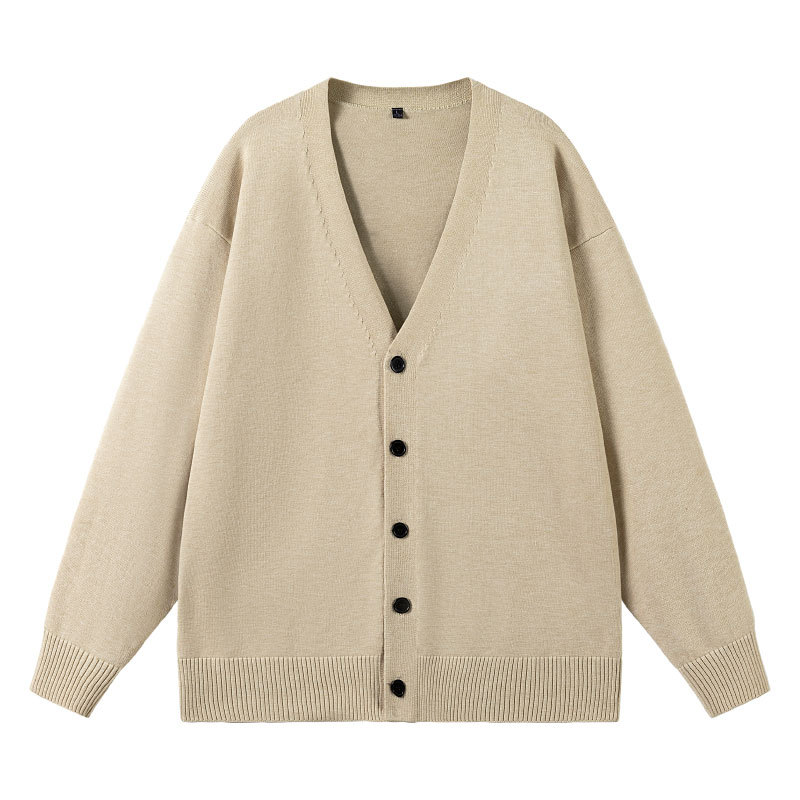 2022 Autumn New retro drop-shoulder cardigan men's loose Korean style sweater men's spring and autumn outer sweater coat