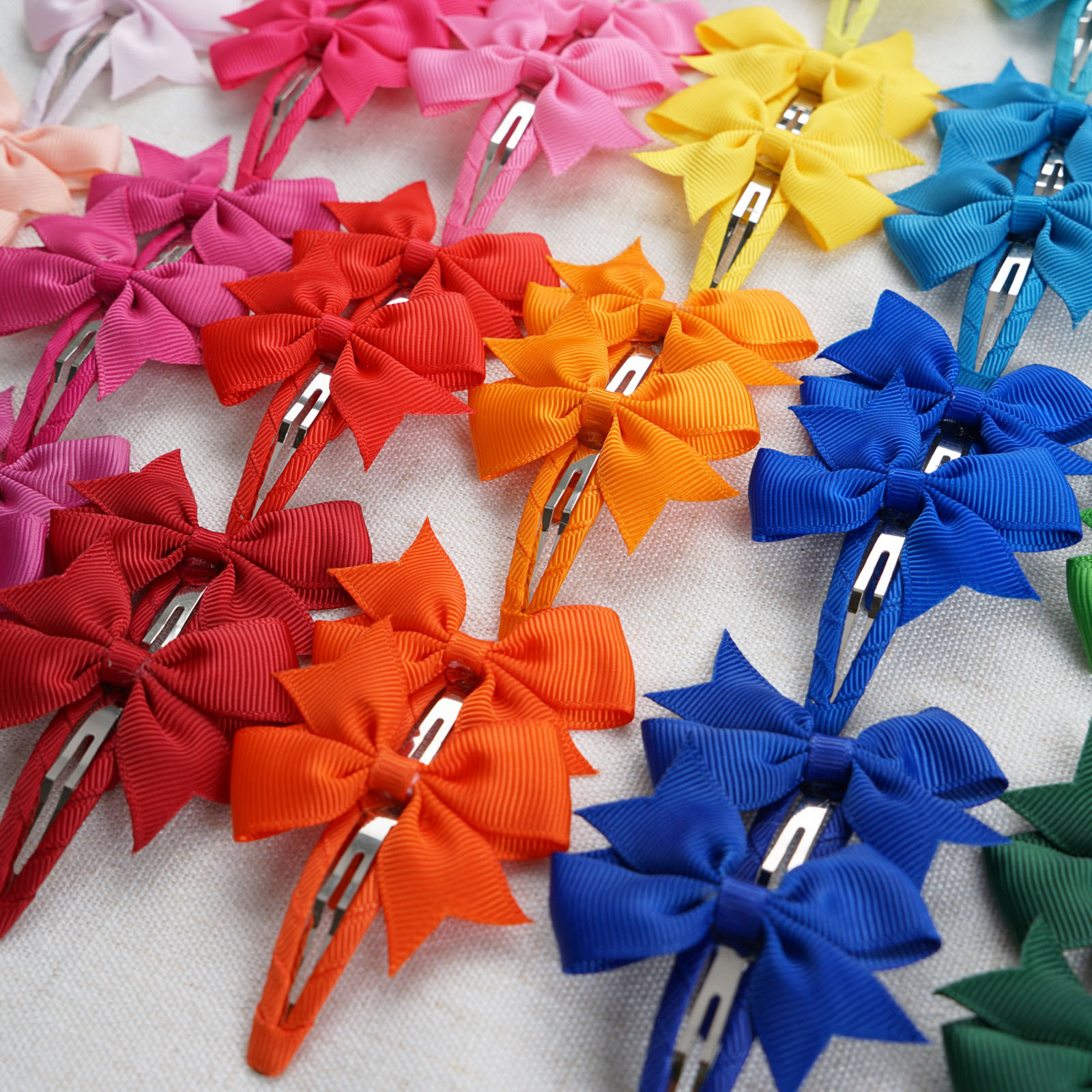European and American children's headdress 2inch bow hairpin 40 color girl BB clip cloth baby bangs clip side clip