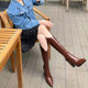 Women's knee-length boots, pointed toe chunky heel riding boots, Chelsea V-mouth thin boots, autumn and winter 2023
