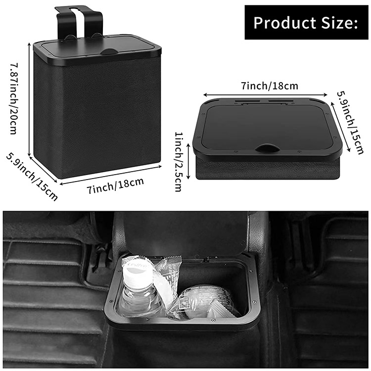 Amazon BS multifunctional car leather seat trash can storage hook storage bag cross-border best-selling