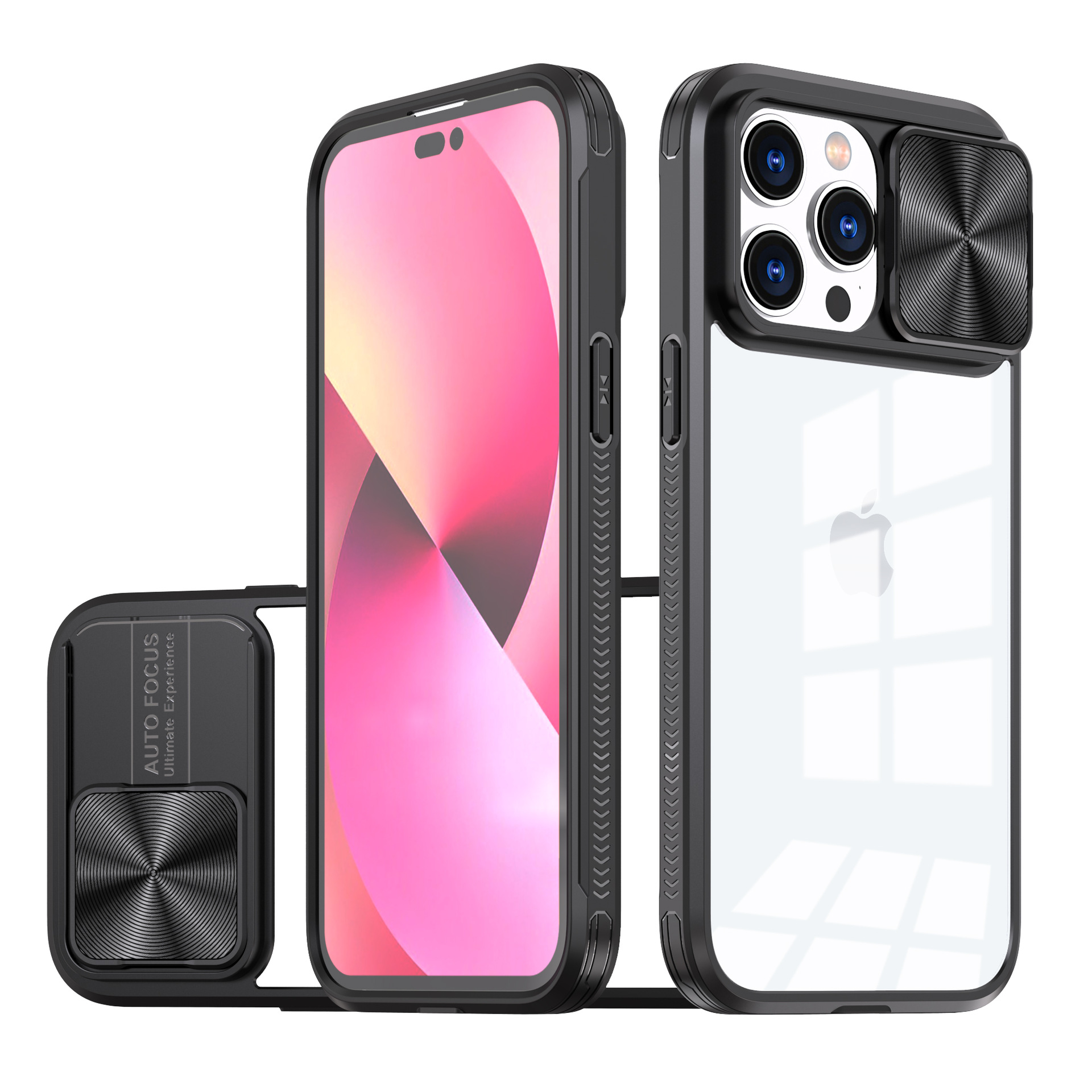 超凡魅甲適用蘋果14ProMax手機殼iPhone13透明撞色防摔推窗保護套