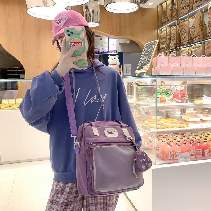 ins Japanese JK Pain Bag Female Mori Style Literary Simple Large Capacity Student Class Commuter Portable Crossbody Bag Female