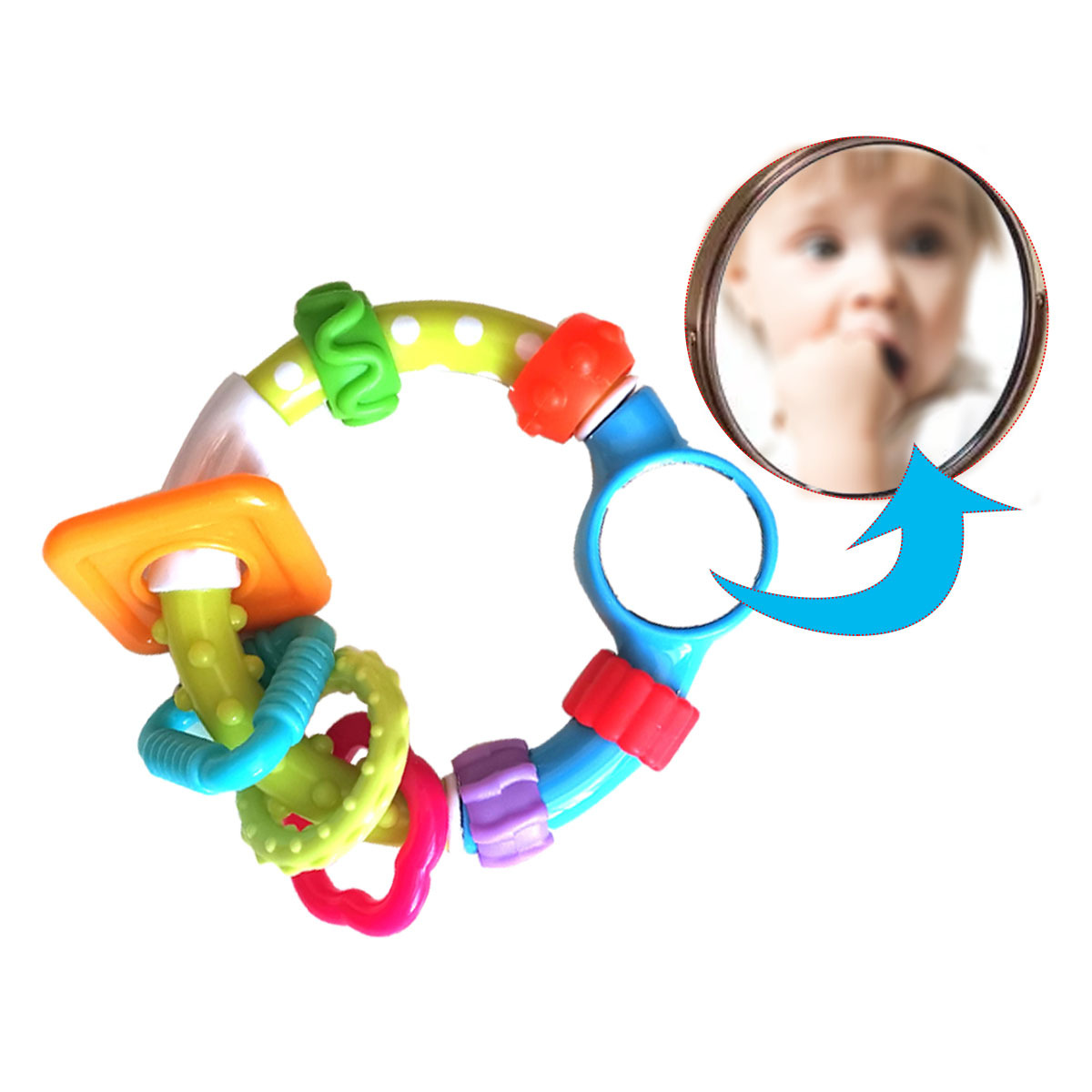 Lucky baby baby new BB stick baby holding toy holding molars bat baby holding Bell tooth glue