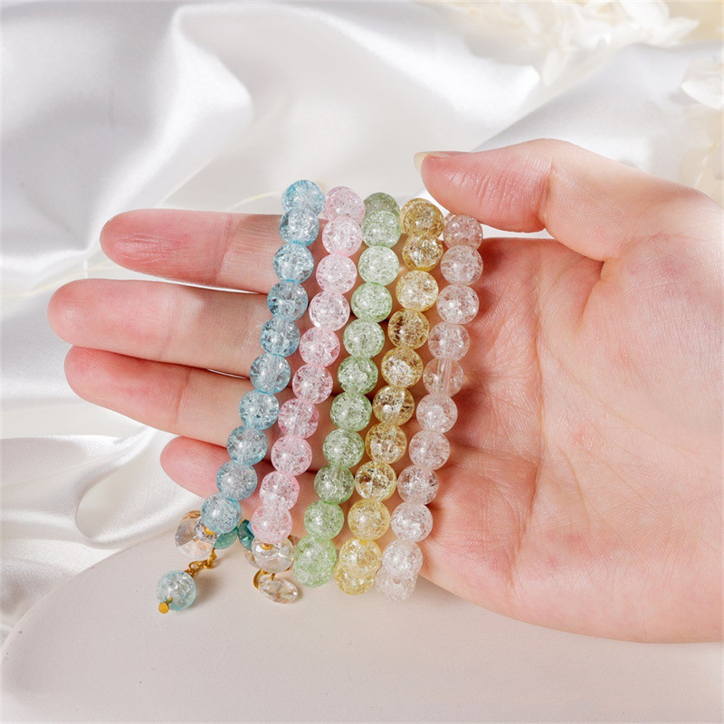 Summer new colorful girlfriends crystal bracelet manufacturers supply all-match shell flower Daisy elastic beaded bracelet for women
