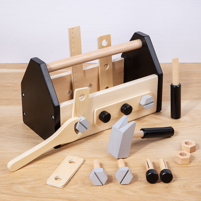 Children's early education over 3 years old tool basket screw combination maintenance disassembly men's and women's toolbox educational wooden toys