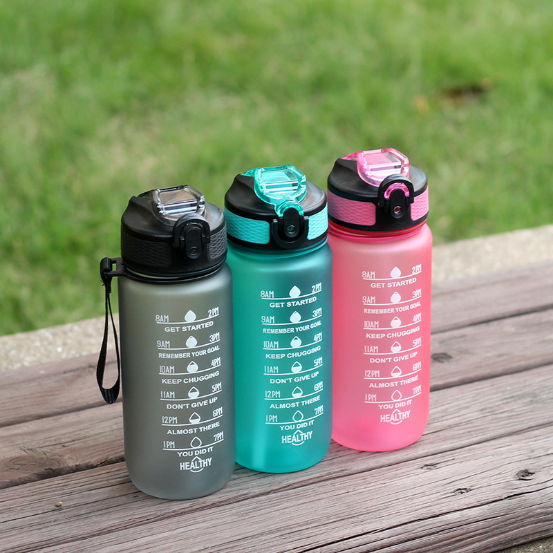 600ml gradient cup water cup with handle elastic lid space cup plastic water cup sports outdoor water cup