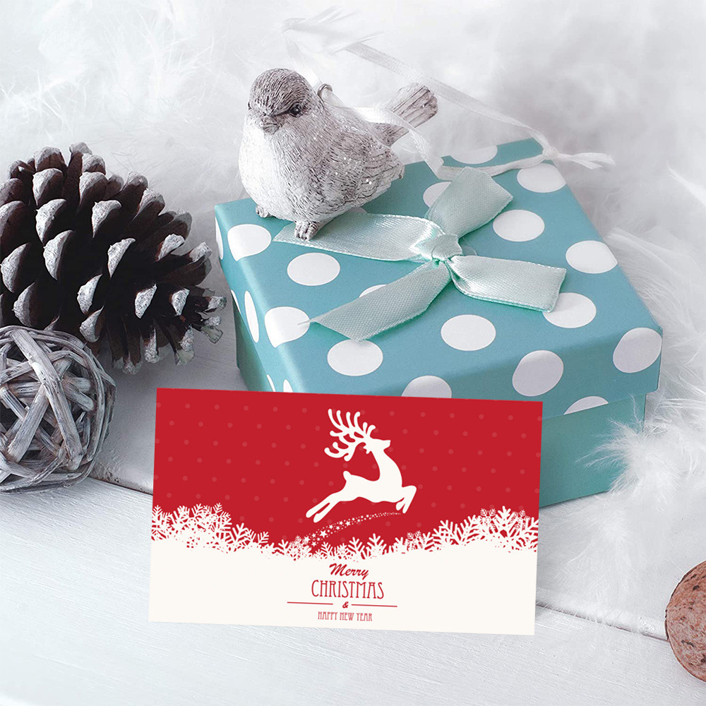 50 sheets/pack mini Thank you Christmas card creative cartoon cute Christmas greeting card cute illustration Christmas card