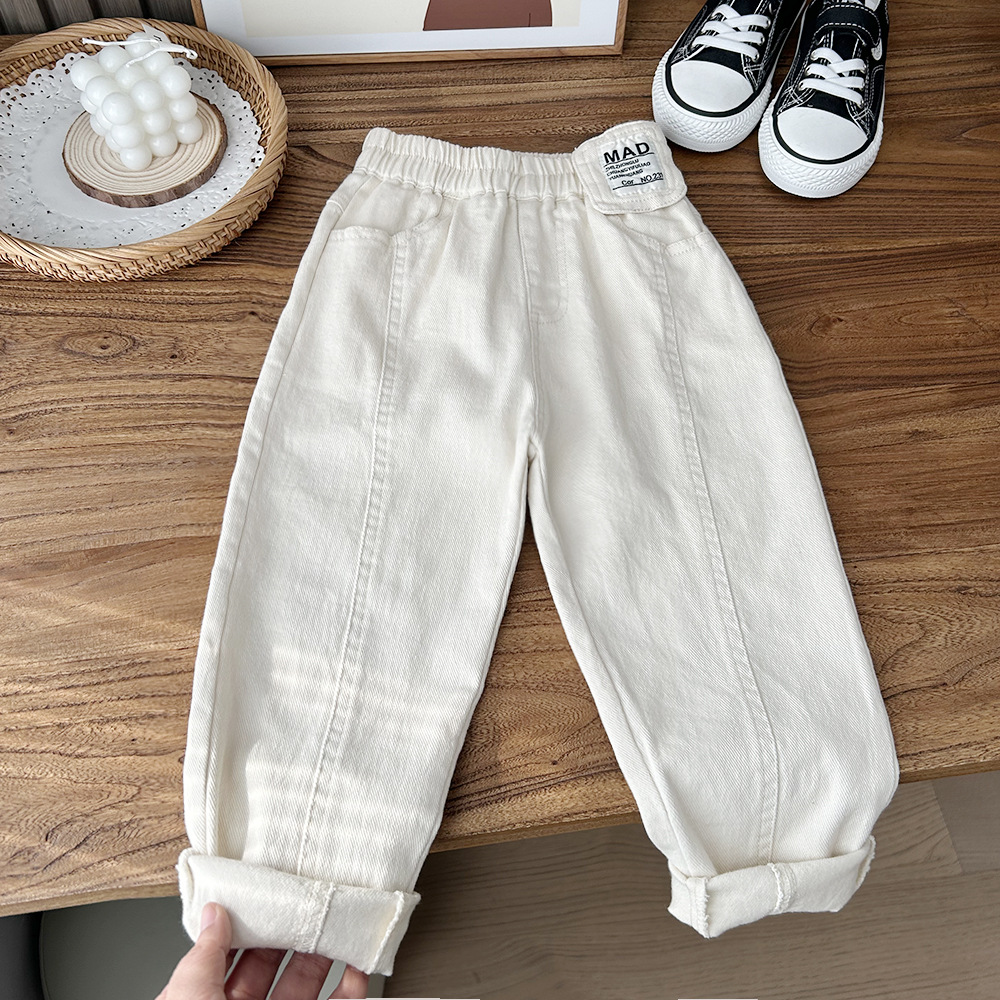2023 spring Korean version of children's clothing boys children simple solid color stretch large children's casual pants children's pants wholesale